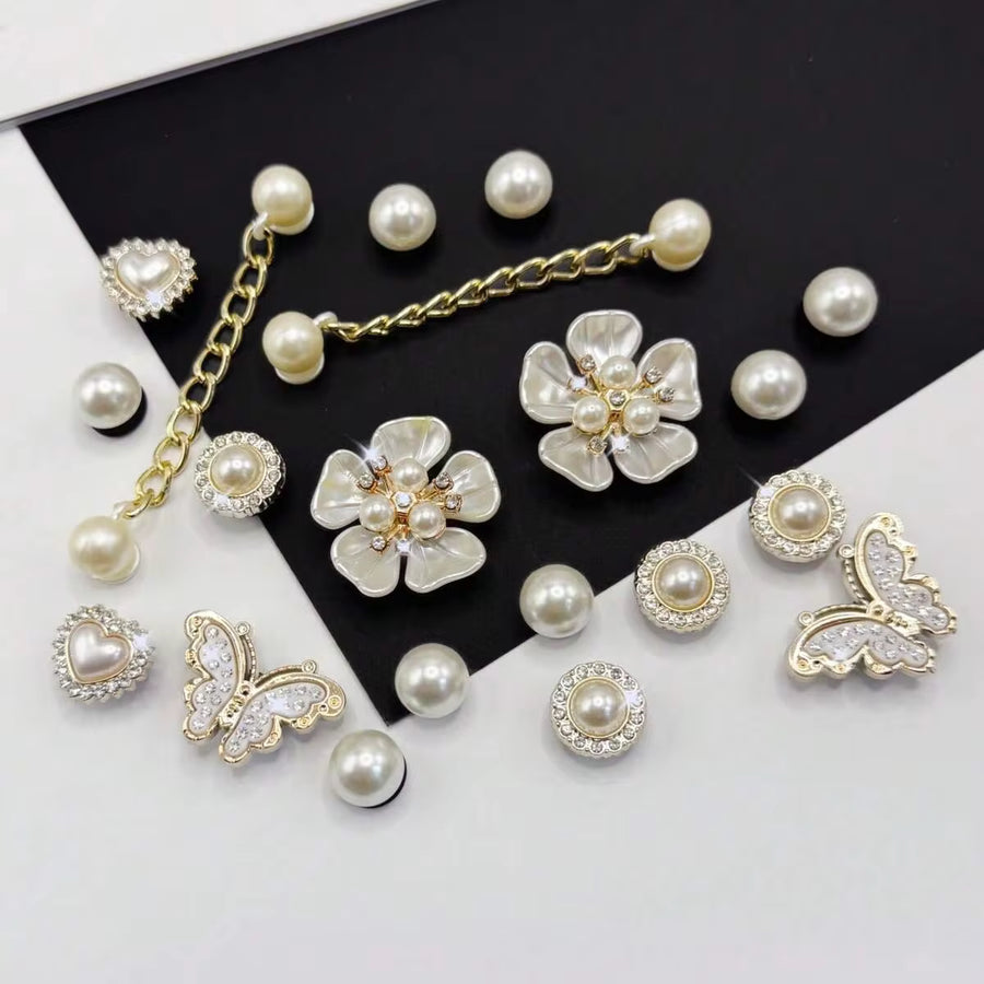 20pcs Shoe Decorations, Detachable Rhinestone Bear Bow, Snowflower, Garden, Beach Shoe Chains, Perfect Holiday Gift, Shoes Accessories Gift Ideas
